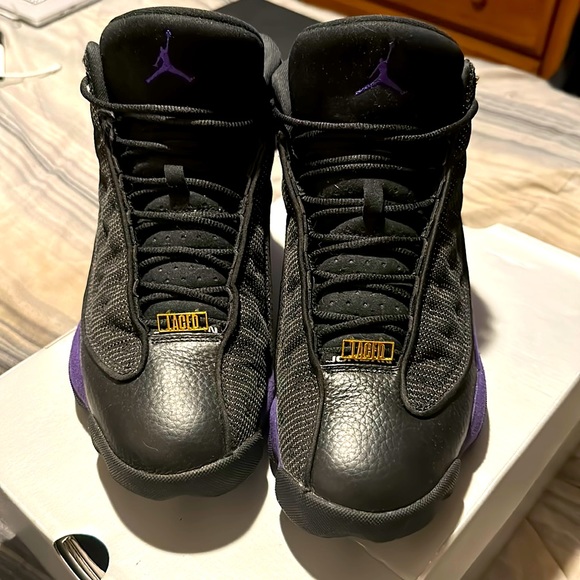 Size 10 Jordan 13 black and purple